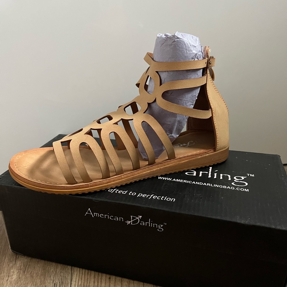 Gladiator tan sandals